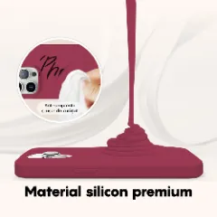 Husa iPhone 14 Casey Studios Premium Soft Silicone Burgundy