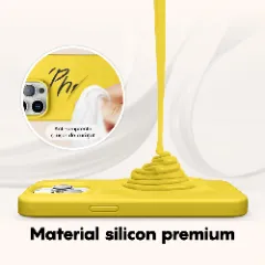 Husa iPhone 14 Casey Studios Premium Soft Silicone Yellow