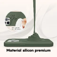 Husa iPhone 14 Casey Studios Premium Soft Silicone Webster Green