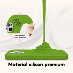 Husa iPhone 14 Casey Studios Premium Soft Silicone Acid Green