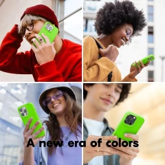 Husa iPhone 14 Casey Studios Premium Soft Silicone Neon Green
