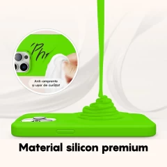 Husa iPhone 14 Casey Studios Premium Soft Silicone Neon Green