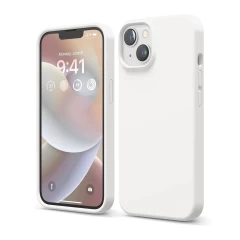 Husa iPhone 14 Casey Studios Premium Soft Silicone Alb 