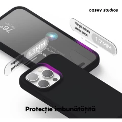Husa iPhone 14 Pro Casey Studios Premium Soft Silicone - Negru Negru