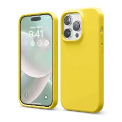 Husa iPhone 14 Pro Casey Studios Premium Soft Silicone - Lilac Yellow 