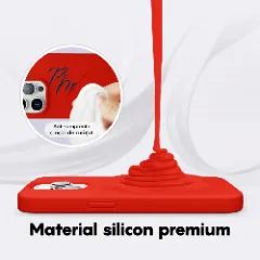Husa iPhone 14 Pro Casey Studios Premium Soft Silicone - Red Red