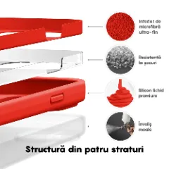 Husa iPhone 14 Pro Casey Studios Premium Soft Silicone - Red Red