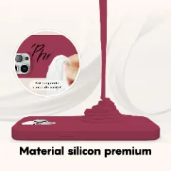 Husa iPhone 14 Pro Casey Studios Premium Soft Silicone - Burgundy Burgundy