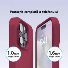 Husa iPhone 14 Pro Casey Studios Premium Soft Silicone - Burgundy Burgundy