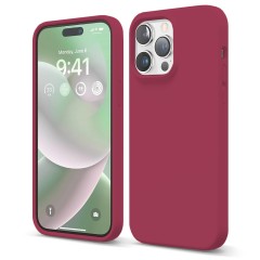 Husa iPhone 14 Pro Casey Studios Premium Soft Silicone - Burgundy