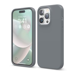 Husa iPhone 14 Pro Casey Studios Premium Soft Silicone - Dark Gray