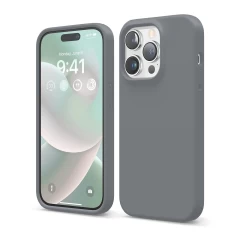 Husa iPhone 14 Pro Casey Studios Premium Soft Silicone - Lilac Dark Gray 