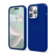 Husa iPhone 14 Pro Casey Studios Premium Soft Silicone - Lilac Dark Blue 