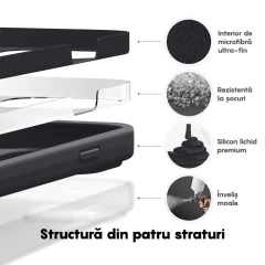 Husa iPhone 14 Pro Casey Studios Premium Soft Silicone - Negru Negru