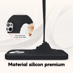 Husa iPhone 14 Pro Casey Studios Premium Soft Silicone - Negru Negru