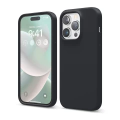 Husa iPhone 14 Pro Casey Studios Premium Soft Silicone - Lilac Negru 