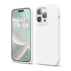 Husa iPhone 14 Pro Casey Studios Premium Soft Silicone - Alb
