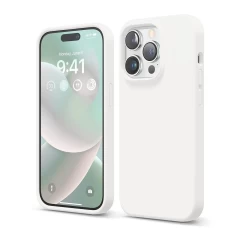 Husa iPhone 14 Pro Casey Studios Premium Soft Silicone - Lilac Alb 