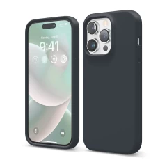 Husa iPhone 14 Pro Casey Studios Premium Soft Silicone - Lilac Midnight Blue 