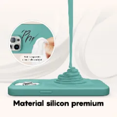 Husa iPhone 14 Plus Casey Studios Premium Soft Silicone Turqoise