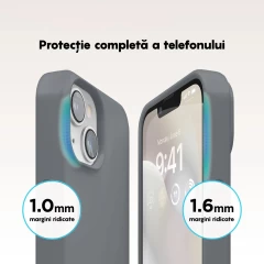 Husa iPhone 14 Plus Casey Studios Premium Soft Silicone Dark Gray