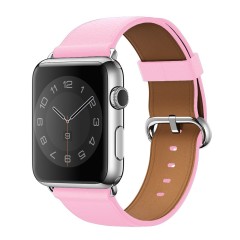 Curea Apple Watch 1/2/3/4/5/6/7/8/SE/Ultra - 42/44/45/49 MM Leather Casey Studios, din Piele Naturala Casey Studios - Pink