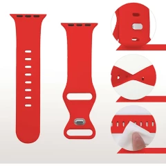 Curea Apple Watch 1/2/3/4/5/6/7/8/SE/Ultra - 42/44/45/49 MM Silicone Sport Loop Casey Studios, din Silicon Casey Studios - Red Red