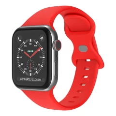 Curea Apple Watch 1/2/3/4/5/6/7/8/SE/Ultra - 42/44/45/49 MM Silicone Sport Loop Casey Studios, din Silicon Casey Studios - Yellow Red 