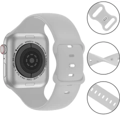 Curea Apple Watch 1/2/3/4/5/6/7/8/SE/Ultra - 42/44/45/49 MM Silicone Sport Loop Casey Studios, din Silicon Casey Studios - Gray Gray