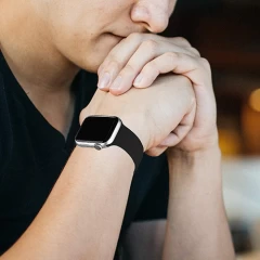 Curea Apple Watch 1/2/3/4/5/6/7/8/SE - 38/40/41 MM Silicone Sport Loop Casey Studios, din Silicon Casey Studios - Black Black
