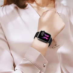 Curea Apple Watch 1/2/3/4/5/6/7/8/SE - 38/40/41 MM Silicone Sport Loop Casey Studios, din Silicon Casey Studios - Black Black