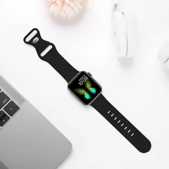 Curea Apple Watch 1/2/3/4/5/6/7/8/SE - 38/40/41 MM Silicone Sport Loop Casey Studios, din Silicon Casey Studios - Black Black