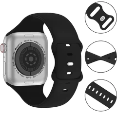 Curea Apple Watch 1/2/3/4/5/6/7/8/SE - 38/40/41 MM Silicone Sport Loop Casey Studios, din Silicon Casey Studios - Black Black