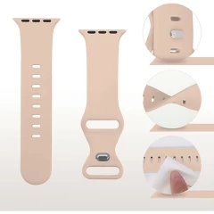 Curea Apple Watch 1/2/3/4/5/6/7/8/SE - 38/40/41 MM Silicone Sport Loop Casey Studios, din Silicon Casey Studios - Pink Sand Pink Sand