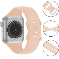 Curea Apple Watch 1/2/3/4/5/6/7/8/SE - 38/40/41 MM Silicone Sport Loop Casey Studios, din Silicon Casey Studios - Pink Sand Pink Sand