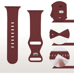 Curea Apple Watch 1/2/3/4/5/6/7/8/SE - 38/40/41 MM Silicone Sport Loop Casey Studios, din Silicon Casey Studios - Wine Red Wine Red