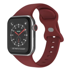 Curea Apple Watch 1/2/3/4/5/6/7/8/SE - 38/40/41 MM Silicone Sport Loop Casey Studios, din Silicon Casey Studios - Lillac Wine Red 