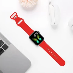 Curea Apple Watch 1/2/3/4/5/6/7/8/SE - 38/40/41 MM Silicone Sport Loop Casey Studios, din Silicon Casey Studios - Red Red