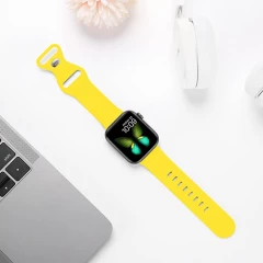 Curea Apple Watch 1/2/3/4/5/6/7/8/SE - 38/40/41 MM Silicone Sport Loop Casey Studios, din Silicon Casey Studios - Yellow Yellow