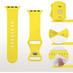 Curea Apple Watch 1/2/3/4/5/6/7/8/SE - 38/40/41 MM Silicone Sport Loop Casey Studios, din Silicon Casey Studios - Yellow Yellow