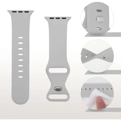 Curea Apple Watch 1/2/3/4/5/6/7/8/SE - 38/40/41 MM Silicone Sport Loop Casey Studios, din Silicon Casey Studios - Gray Gray