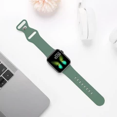 Curea Apple Watch 1/2/3/4/5/6/7/8/SE - 38/40/41 MM Silicone Sport Loop Casey Studios, din Silicon Casey Studios - Pine Green Pine Green