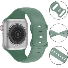 Curea Apple Watch 1/2/3/4/5/6/7/8/SE - 38/40/41 MM Silicone Sport Loop Casey Studios, din Silicon Casey Studios - Pine Green Pine Green