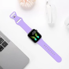 Curea Apple Watch 1/2/3/4/5/6/7/8/SE - 38/40/41 MM Silicone Sport Loop Casey Studios, din Silicon Casey Studios - Lillac Lillac