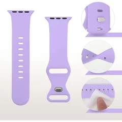 Curea Apple Watch 1/2/3/4/5/6/7/8/SE - 38/40/41 MM Silicone Sport Loop Casey Studios, din Silicon Casey Studios - Lillac Lillac