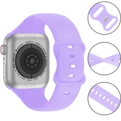 Curea Apple Watch 1/2/3/4/5/6/7/8/SE - 38/40/41 MM Silicone Sport Loop Casey Studios, din Silicon Casey Studios - Lillac Lillac