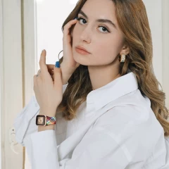 Curea Apple Watch 1/2/3/4/5/6/7/8/SE/Ultra - 42/44/45/49 MM Braided Loop Ajustabila Casey Studios, din Material Textil Casey Studios - Mixed Colors Mixed Colors