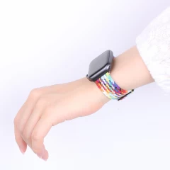 Curea Apple Watch 1/2/3/4/5/6/7/8/SE/Ultra - 42/44/45/49 MM Braided Loop Ajustabila Casey Studios, din Material Textil Casey Studios - Mixed Colors Mixed Colors