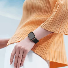 Curea Apple Watch 1/2/3/4/5/6/7/8/SE/Ultra - 42/44/45/49 MM Braided Loop Ajustabila Casey Studios, din Material Textil Casey Studios - Black Black