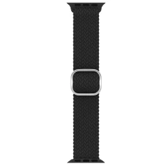 Curea Apple Watch 1/2/3/4/5/6/7/8/SE/Ultra - 42/44/45/49 MM Braided Loop Ajustabila Casey Studios, din Material Textil Casey Studios - Black Black